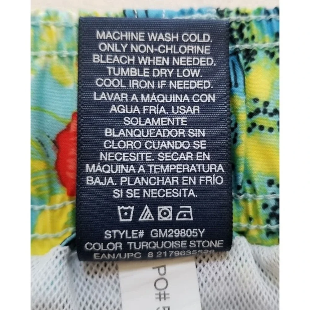 George Swimwear Shorts Men's Extra Large XL Floral Elastic Waist Pockets Lined